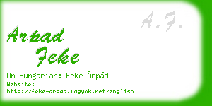 arpad feke business card