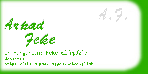 arpad feke business card